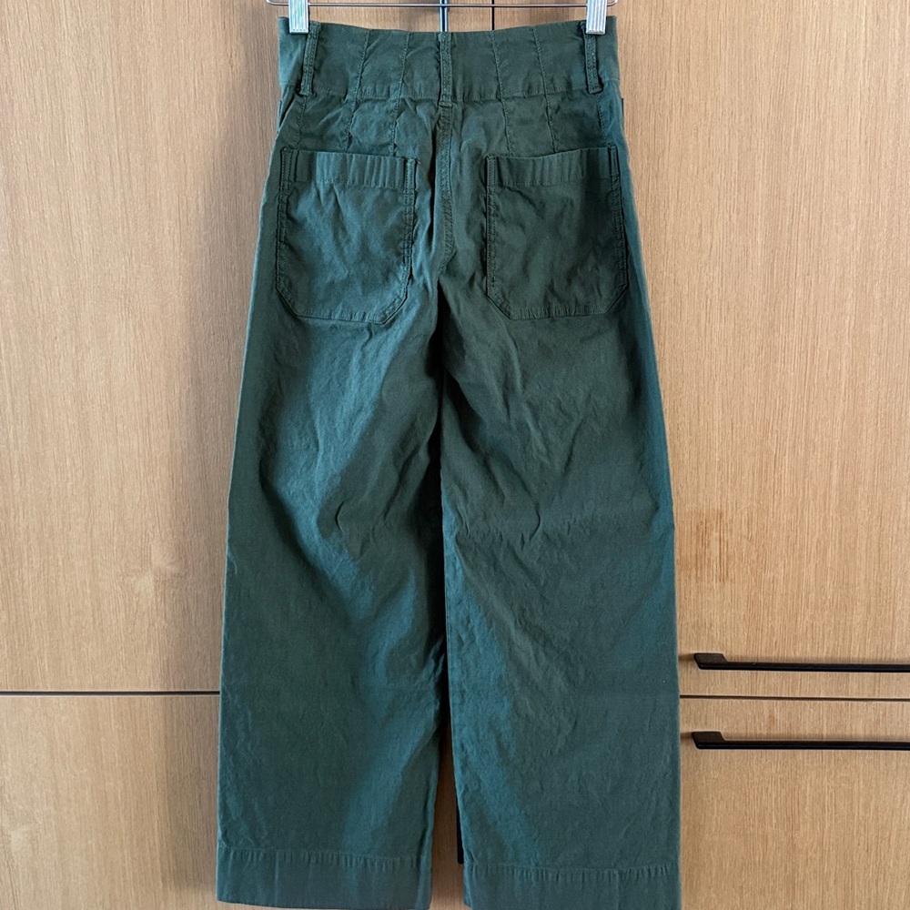 Anthropologie Maeve Colette Crop Wide-Leg Pants Green color Womens size 24 - Picture 4 of 5
